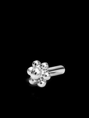 Maria Tash White Gold Ball Flower Tash Threaded Backing 3.5mm,6.5mm